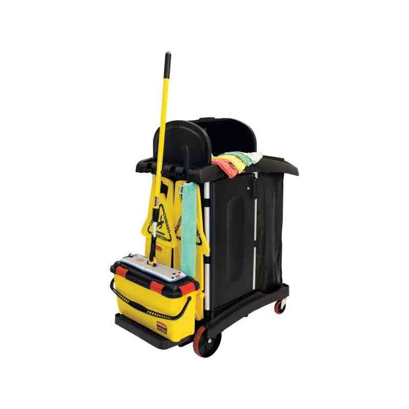 HYGEN™ Microfibre Cleaning Janitorial Cart System Kit, Black/Yellow, 1/EA - [Cleaning Supplies Canada Discounts] - 1784284 - [De