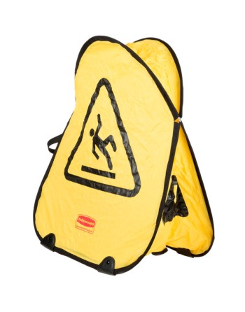 INTERNATIONAL "WET FLOOR" SYMBOL FOLDING FLOOR CONE, 20", YELLOW - [Cleaning Supplies Canada Discounts] - FG9S0725YEL - [DefendU