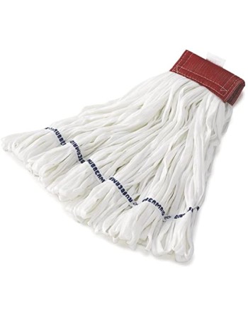 Rubbermaid FGT25600WH00 Large Rough Wet Mop Head - Looped End, 5" Headband, Cotton/Polyester, White - [Cleaning Supplies Canada 