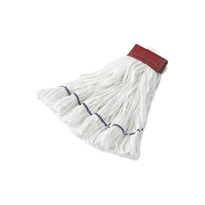 Rubbermaid FGT25600WH00 Large Rough Wet Mop Head - Looped End, 5" Headband, Cotton/Polyester, White - [Cleaning Supplies Canada 