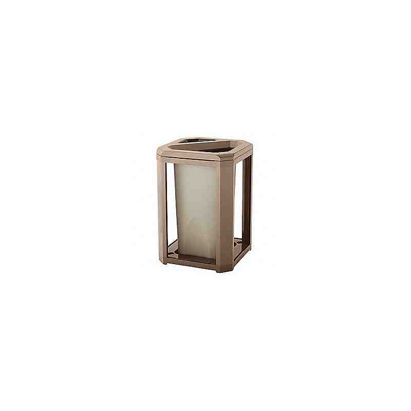 Rubbermaid FG397001DWOOD Landmark Series Classic Container Driftwood Square Polycarbonate Dome Top Frame with Ashtray - [DefendU