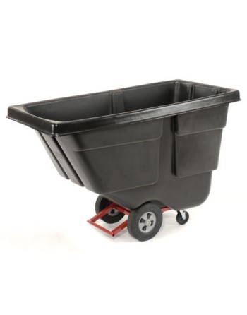 Rubbermaid FG130400BLA Black 0.5 Cubic Yard Tilt Truck / Trash Cart (450 lb.) - [Cleaning Supplies Canada Discounts] - FG130400B