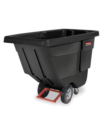 Rubbermaid FG131400BLA Black 1.0 Cubic Yard Tilt Truck / Trash Cart (850 lb.) - [Cleaning Supplies Canada Discounts] - FG131400B