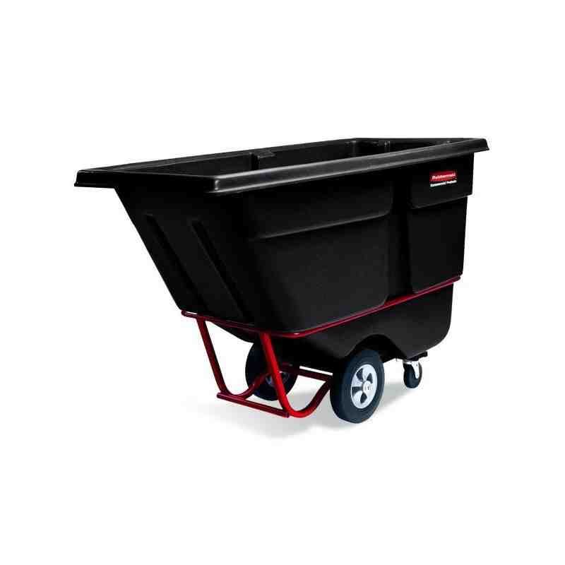 Rubbermaid FG130500BLA Black 0.5 Cubic Yard Tilt Truck / Trash Cart (850 lb.) - [Cleaning Supplies Canada Discounts] - FG130500B