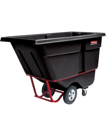 Rubbermaid FG131500BLA Black 1.0 Cubic Yard Tilt Truck / Trash Cart (1250 lb.) - [Cleaning Supplies Canada Discounts] - FG131500