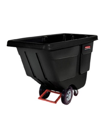 Rubbermaid FG130600BLA Black 0.5 Cubic Yard Tilt Truck / Trash Cart (1400 lb.) - [Cleaning Supplies Canada Discounts] - FG130600