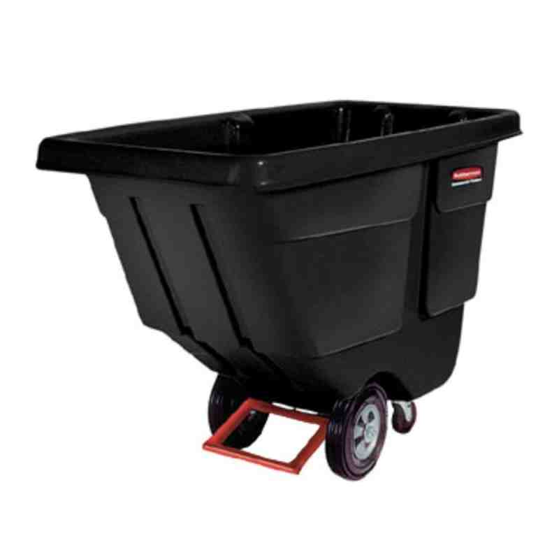 Rubbermaid FG130600BLA Black 0.5 Cubic Yard Tilt Truck / Trash Cart (1400 lb.) - [Cleaning Supplies Canada Discounts] - FG130600