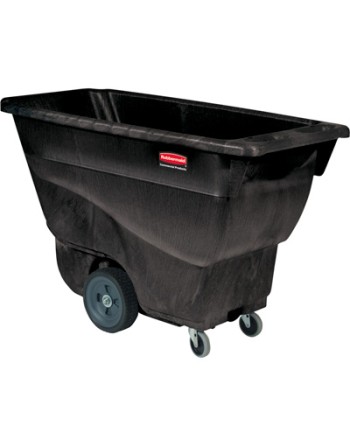 Rubbermaid FG9T1300BLA Black 0.5 Cubic Yard Tilt Truck / Trash Cart (450 lb.) - [DefendUse.com] - FG9T1300BLA - Tilt Trucks