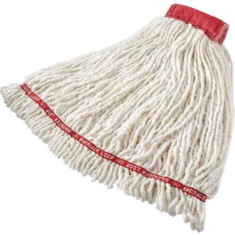 Rubbermaid FGC25306WH00 Wet Mop - Swinger Looped End Shrinkless - 29oz 5" - White - [Cleaning Supplies Canada Discounts] - FGC25