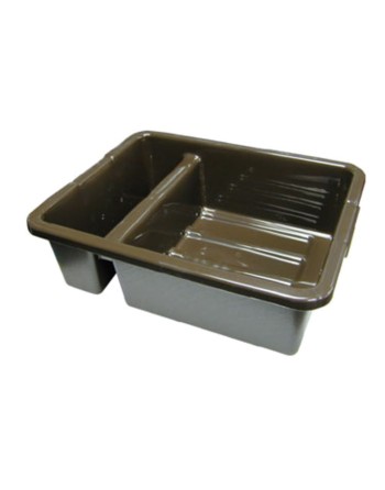 Rubbermaid FG335000BRN 21" x 17" x 7" Brown High Density Polyethylene Divided Bus Tub - [DefendUse.com] - FG335000BRN - Totes / 