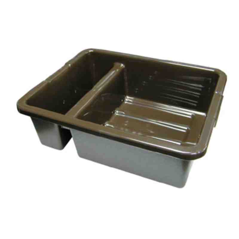 Rubbermaid FG335000BRN 21" x 17" x 7" Brown High Density Polyethylene Divided Bus Tub - [DefendUse.com] - FG335000BRN - Totes / 