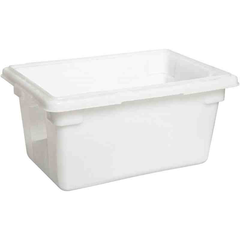 Rubbermaid FG350400WHT White Polyethylene Food Storage Box - 18" x 12" x 9" - [DefendUse.com] - FG350400WHT - Food Storage