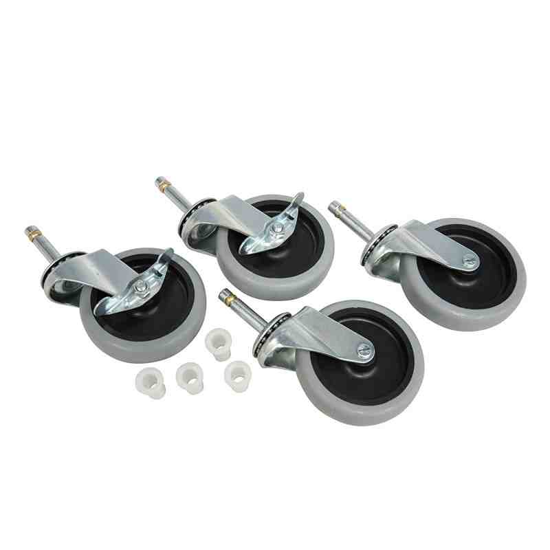 Executive Quiet 4" Stem Caster/8"Wheel & Axle Kit (5pcs) - Grey, 1/EA - [Cleaning Supplies Canada Discounts] - 1878367 - [Defend