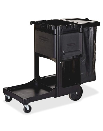 Rubbermaid 1861430 Executive Janitor Cart with Locking Cabinet - [DefendUse.com] - 1861430 - Executive Series