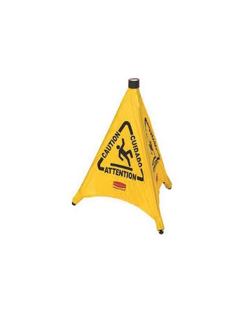 RUBBERMAID  Pop-Up Safety Cone, Trilingual With Pictogram Height: 20" - [Cleaning Supplies Canada Discounts] - FG9S0000YEL - [De