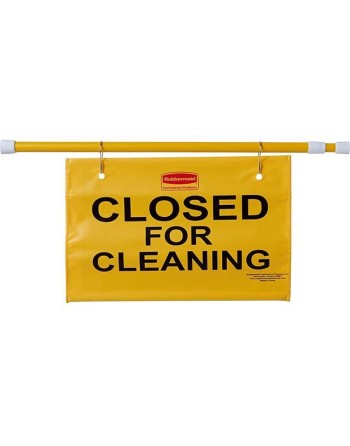 RUBBERMAID FG9S1500YEL Hanging Site Safety Sign with Closed for Cleaning Imprint, English Only, Yellow - [Cleaning Supplies Cana