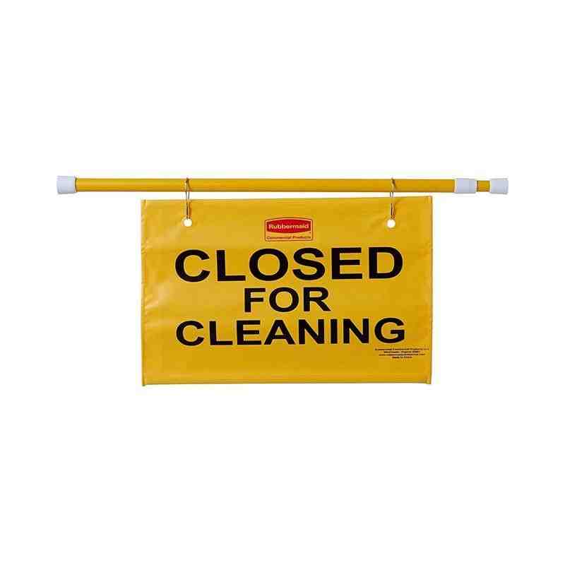 RUBBERMAID FG9S1500YEL Hanging Site Safety Sign with Closed for Cleaning Imprint, English Only, Yellow - [Cleaning Supplies Cana