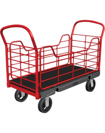 RUBBERMAID  Side Panel Platform Trucks, 48" L x 24" W, 2000 lbs. Cap., Polyolefin Wheels - [Cleaning Supplies Canada Discounts] 