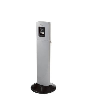 RUBBERMAID R93400SM Metropolitan Smokers' Station, Outdoor, Stainless Steel, 1.6 US gal. Capacity, 42-4/5" Height - [DefendUse.c