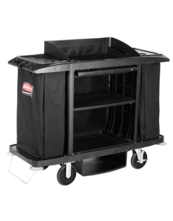 Rubbermaid FG619000BLA Compact Housekeeping Cart - [DefendUse.com] - FG619000BLA - Housekeeping Carts