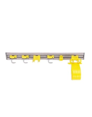 RUBBERMAID FG199300GRAY Closet Organizer/Tool Holder - 34" - Gray - [DefendUse.com] - FG199300GRAY - Broop/Mop Holders