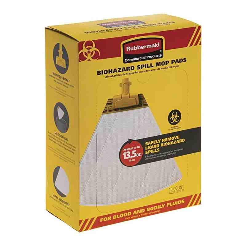 Rubbermaid 2017060 Spill Mop Biohazard Mop Pad - 10/Pack - [Cleaning Supplies Canada Discounts] - 2017060 - [DefendUse.com]