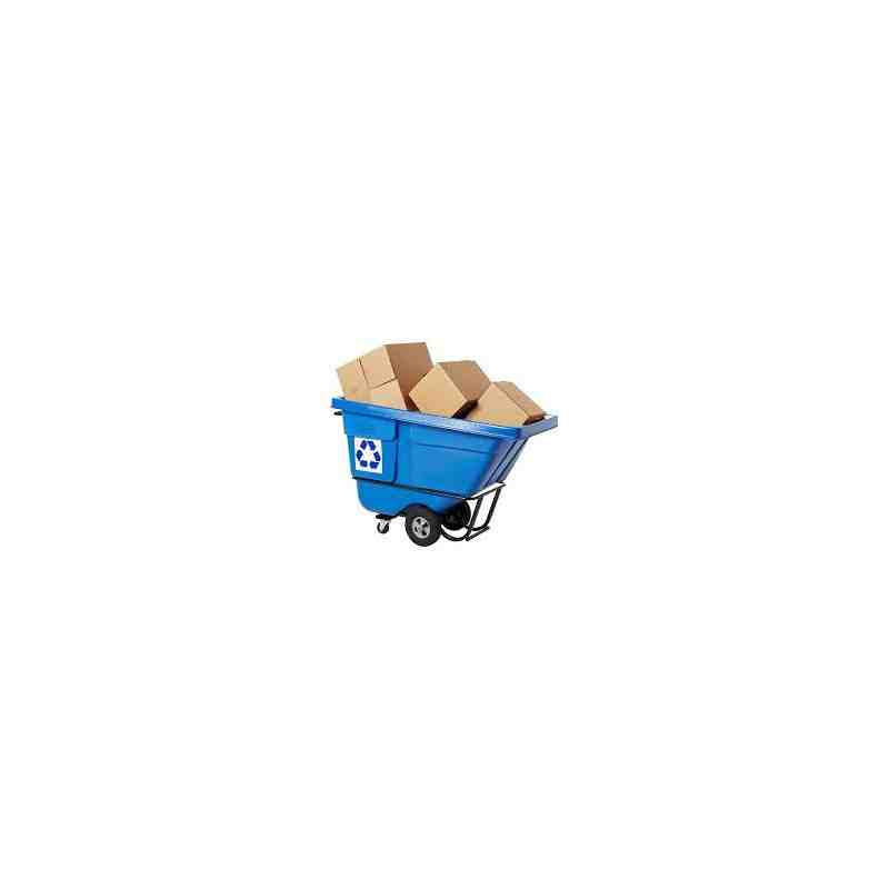 Rubbermaid FG130573BLUE Blue 0.5 Cubic Yard Recycling Tilt Truck / Trash Cart (850 lb.) - [Cleaning Supplies Canada Discounts] -