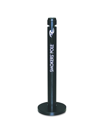 RUBBERMAID R1BK Smokers' Pole Cigarette Receptacle, Outdoor, Aluminum, 41" Height - [DefendUse.com] - FGR1BK - Smoking/Cigarette