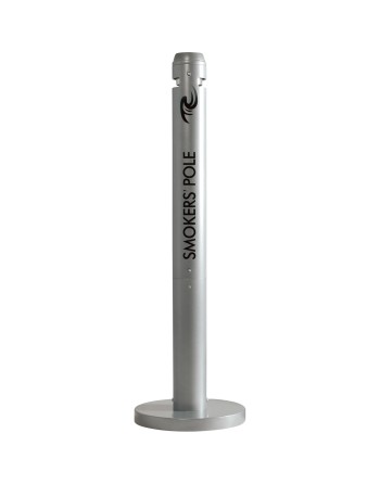 RUBBERMAID  Smokers' Pole Cigarette Receptacle, Outdoor, Aluminum, 41" Height - [DefendUse.com] - FGR1SM - Smoking/Cigarette Rec