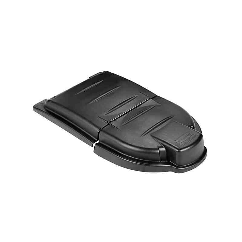 Rubbermaid FG9W7200BLA MEGA BRUTE 120 Gallon Executive Series Black Mobile Rectangular Waste Collector Lid - [DefendUse.com] - F