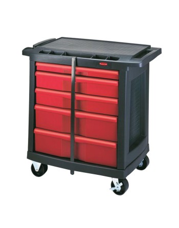 RUBBERMAID FG773488BLA 5-Drawer Mobile Work Centre, Plastic Surface - [DefendUse.com] - FG773488BLA - Rubbermaid Commerical Prod