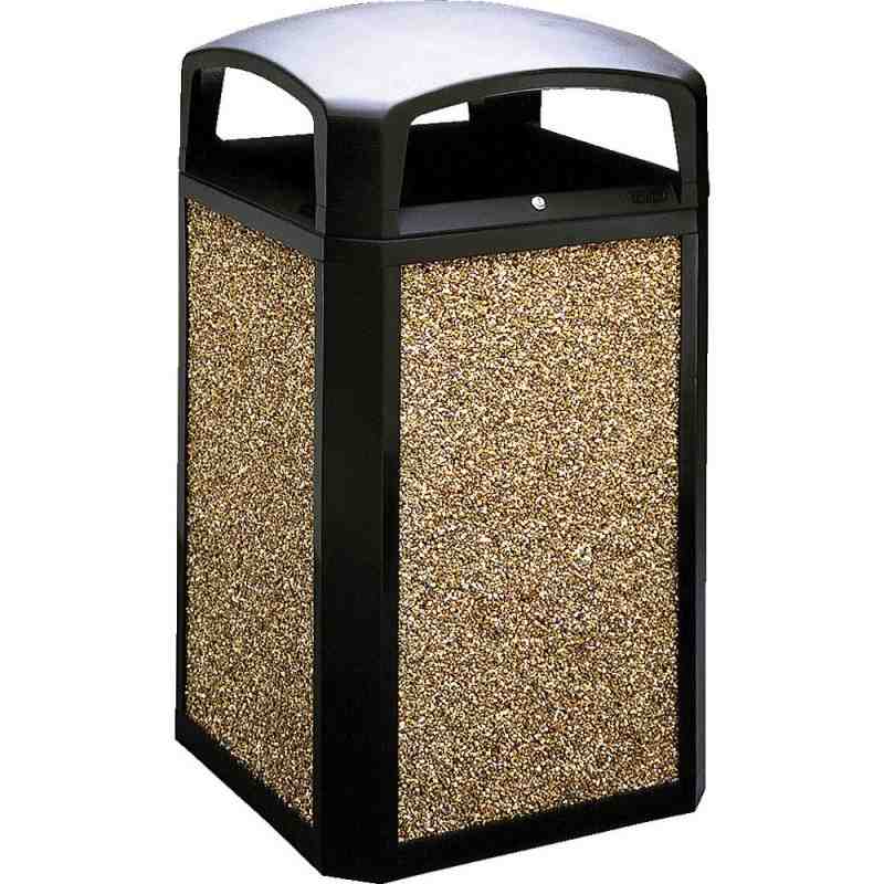 Rubbermaid FG397500BLA Landmark Series Classic Container Black Square Polycarbonate Dome Top Frame - [DefendUse.com] - FG397500B