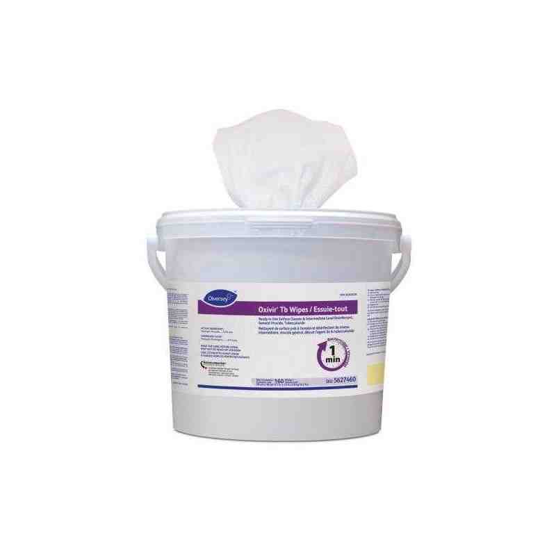 Diversey 5627460 Oxivir® Tb Disinfecting Wipes, 11" x 12" Sheet, 4 Buckets x 160 CT - [DefendUse.com] - 5627460 - Oxivir® Divers