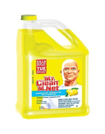 MR.CLEAN 37000-31504 Multi-Surfaces Disinfectant, Liquid Summer Citrus, 3.78L, Case of 4 x 3.78L - [DefendUse.com] - 37000-31504