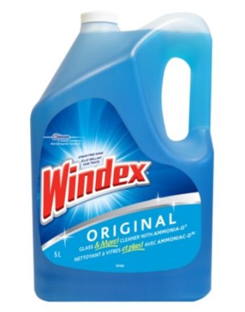 Windex 10059200006722 Original Blue Glass and Window Cleaner Refill, 5L, Case of 4/5L - [DefendUse.com] - 10059200006722 - Winde