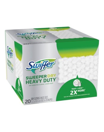 Swiffer® 37000-31821 Sweeper Dry Cloth, White, 12 Packs/Case, 16 Refills/Pack - [DefendUse.com] - 37000-31821 - Swiffer® Cleanin