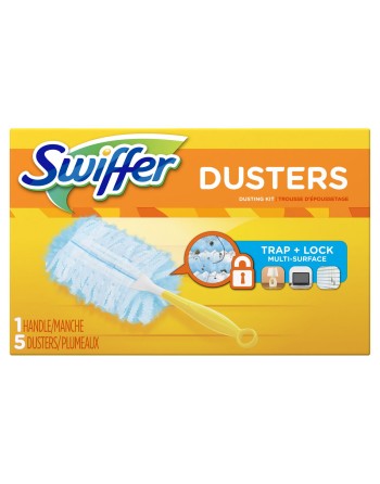 Swiffer 180 Dusters Starter Kit For Multi Surface Cleaning, Unscented (1 Handle, 5 Dusters) - [Cleaning Supplies Canada Discount