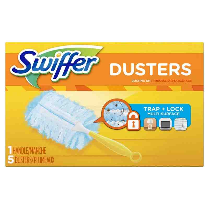 Swiffer 180 Dusters Starter Kit For Multi Surface Cleaning, Unscented (1 Handle, 5 Dusters) - [Cleaning Supplies Canada Discount