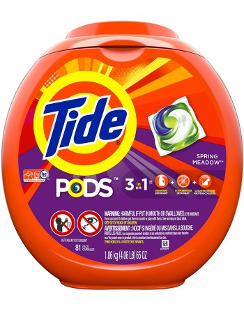 Tide 37000-91781 Liquid Laundry Detergent Pods, Spring Meadow, Case of 4/81ct - [DefendUse.com] - 37000-91781 - Laundry Detergen