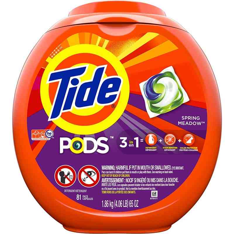 Tide 37000-91781 Liquid Laundry Detergent Pods, Spring Meadow, Case of 4/81ct - [DefendUse.com] - 37000-91781 - Laundry Detergen