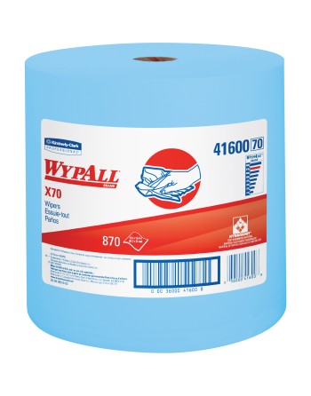 KIMBERLY-CLARK  X70 Wipers, Heavy-Duty, 13-2/5" L x 12-1/2" W,  Sheets/Case: 870870/Roll - [DefendUse.com] - 41611 - WYPALL® Wip