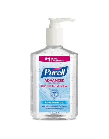 PURELL® Advanced Instant Hand Sanitizer, 236 ml, 8 fl oz Pump Bottle, 9652-12, Case of 12 - [DefendUse.com] - 9652-12-CAN00 - Pu