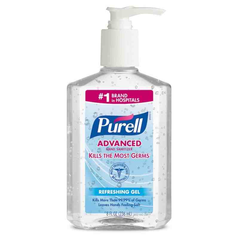 PURELL® Advanced Instant Hand Sanitizer, 236 ml, 8 fl oz Pump Bottle, 9652-12, Case of 12 - [DefendUse.com] - 9652-12-CAN00 - Pu