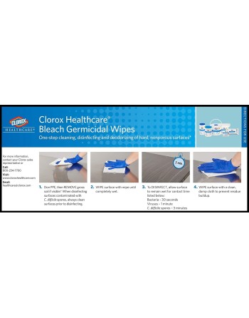 Clorox Healthcare Commercial Sol Bleach Wipes Refill - 2 Bags x 110ct Wipes - 7